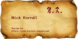 Nick Kornél névjegykártya