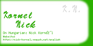 kornel nick business card